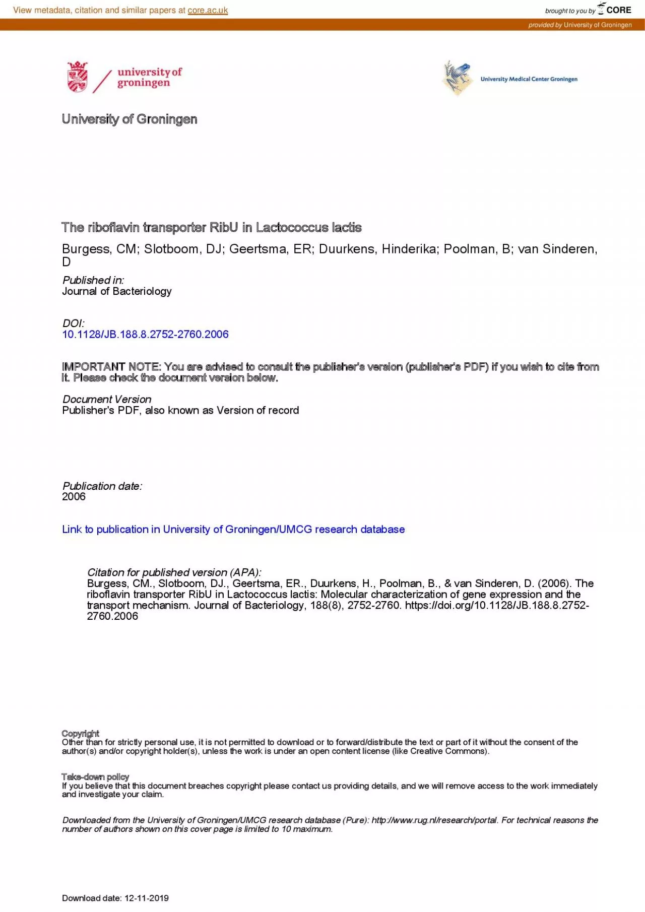 PDF-OURNALOFApr2006p27522760Vol188No80doi101128JB1888275227