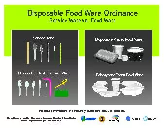 Disposable Food Ware OrdinanceService Ware vs Food Ware