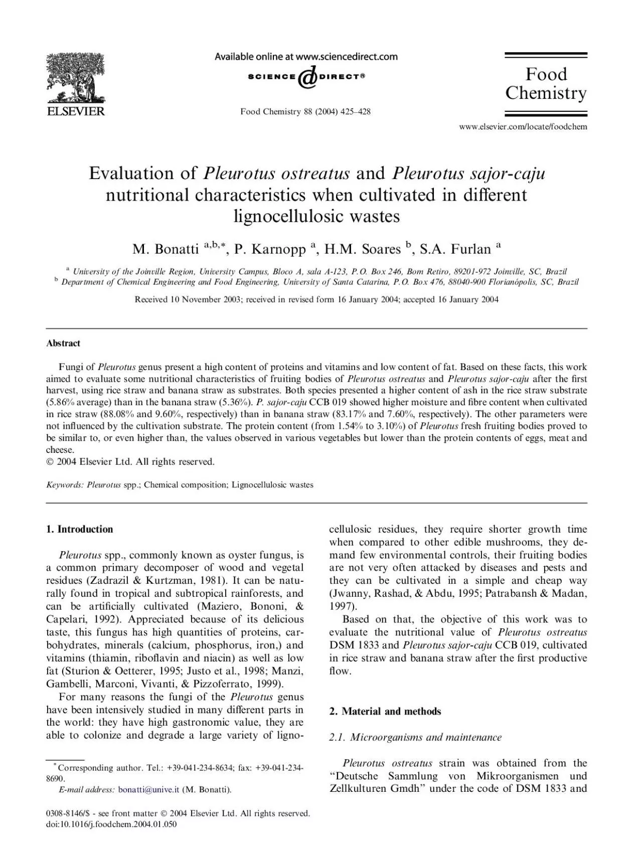 PDF-EvaluationofPleurotusostreatusPleurotussajorcajunutritionalcharacteri