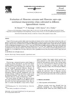 EvaluationofPleurotusostreatusPleurotussajorcajunutritionalcharacteri