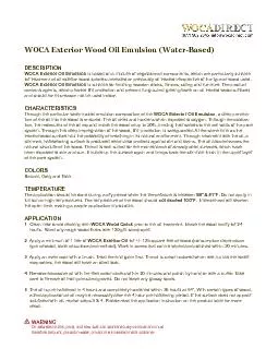 WOCA Exterior Oil EmulsionWOCA Exterior Oil Emulsion is suitable for f