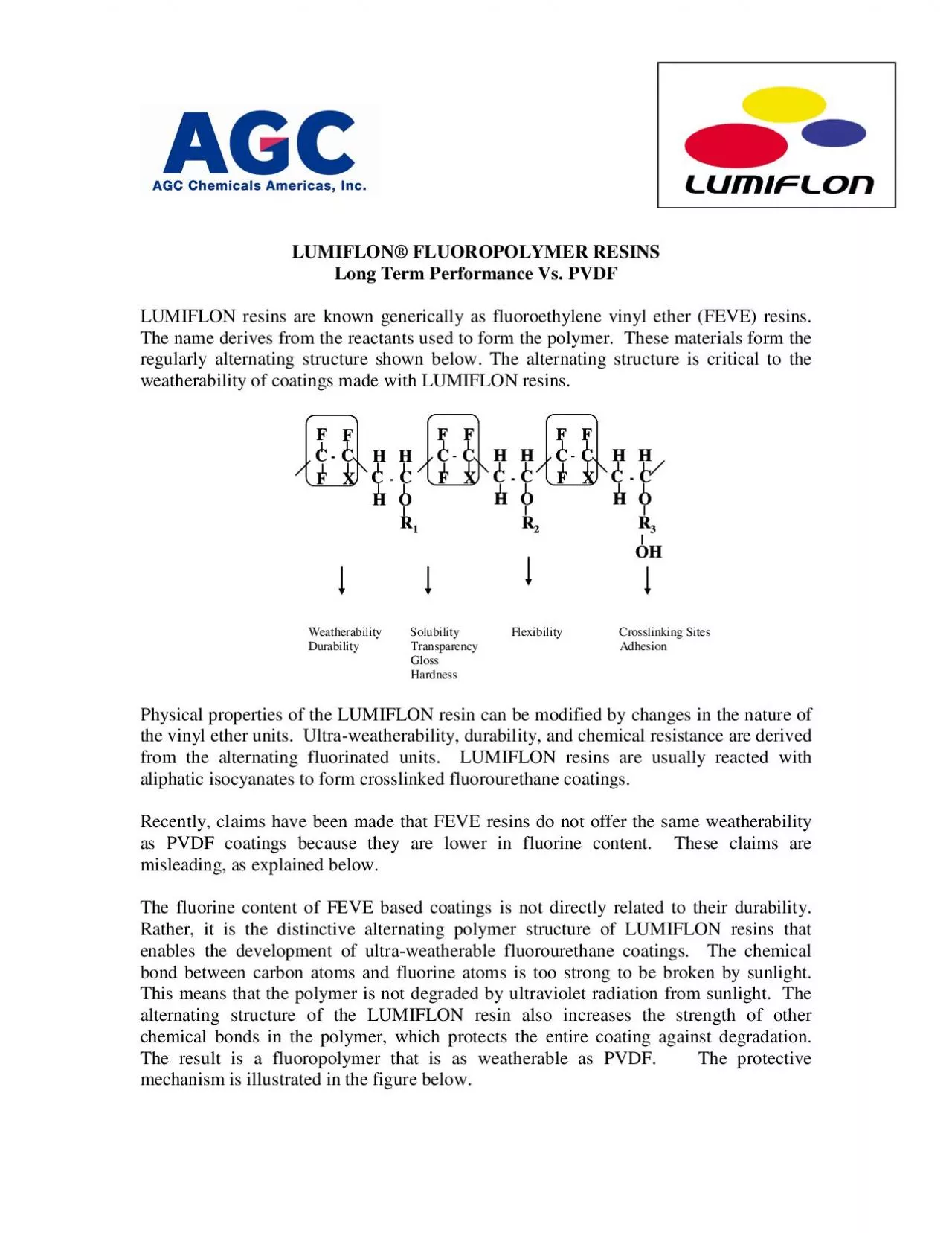 PDF-LUMIFLON FLUOROPOLYMER RESINSLong Term Performance Vs PVDFLUMIFLON