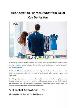 Suit Alteration For Men - What Your Tailor Can Do for You