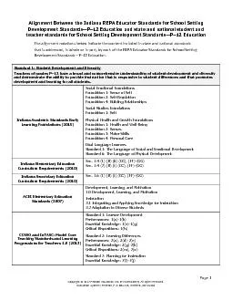 Alignment Between the Indiana REPA Educator Standards for