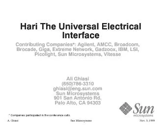 HariTheUniversalElectricalContributingCompaniesAgilentAMCCBroadcom