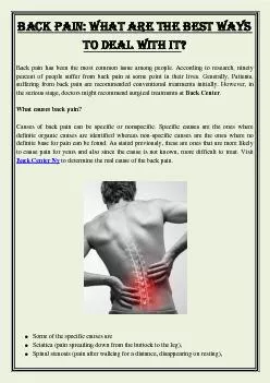 Back Pain: What Are The Best Ways To Deal With It?