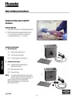 Methods for Cutting Holes in QUAZITE