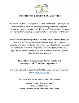 Welcome to YouthYISI 2017