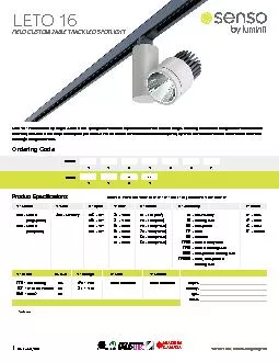 Product SpecificationsLeto 16  Track Mount SpotlightLeto 16 LED spot
