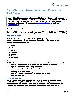 Early Childhood Measurement and EvaluationTool Review