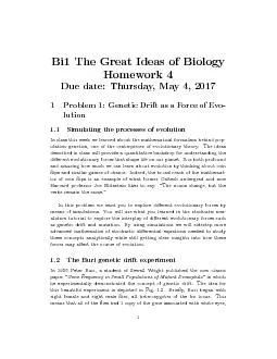 Bi1TheGreatIdeasofBiologyHomework4DuedateThursdayMay420171Problem1