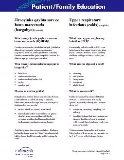 Upper respiratory infections SomaliEnglish Page 1 of 5