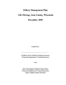 Fishery Management Plan    ______________Wisconsin Department       __