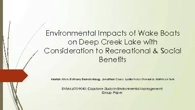 Environmental Impacts of Wake Boats
