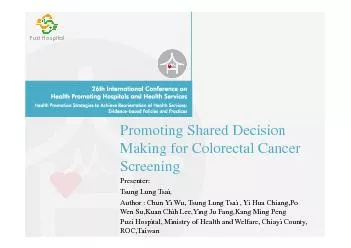 Promoting Shared Decision Making for Colorectal Cancer Screening