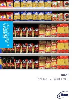 ADDITIVES COLORS FOR THEPLASTICS INDUSTRYBOPEINNOVATIVE ADDITIVES
