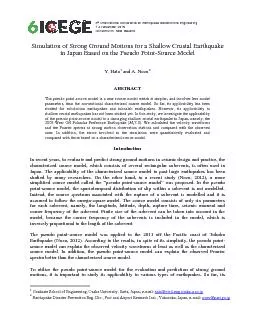 applicabilityhas been studied for subduction earthquakes Nozu 2012