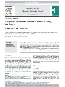 ORIGINALARTICLEAnalysisofthemodernresidentialdistrictplanninganddesign