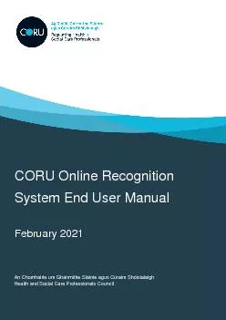 CORU Online Recognition