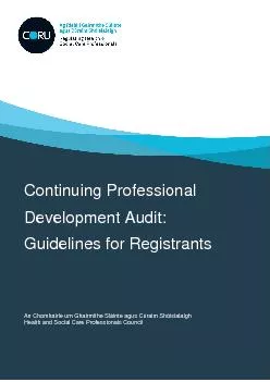 Continuing Professional Development Audit Guidelines for RegistrantsA