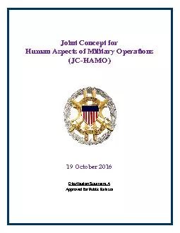 he Joint Concept for Human Aspects of Military OperationsJCHAMO focu