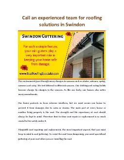 Call an experienced team for roofing solutions in Swindon