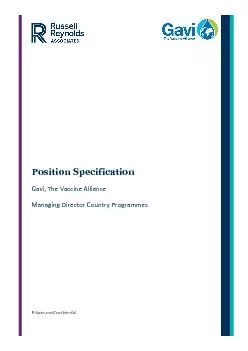 Position Specification Gai The Vaccine Alliance Managing Director C