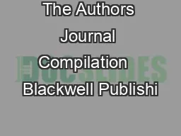 The Authors Journal Compilation   Blackwell Publishi