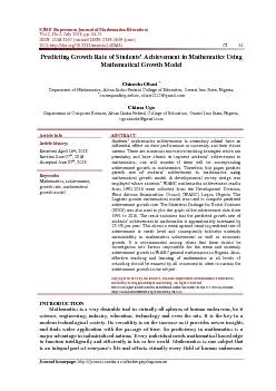 Journal of Mathematics Education