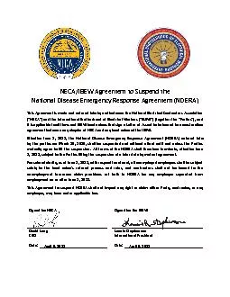 NECAIBEW Agreement to Suspend Disease Emergency Response ement NDThi