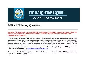 DERA RFI Survey Questions
