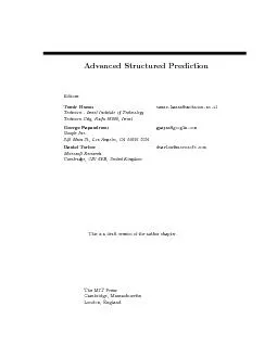 AdvancedStructuredPredictionEditorsTamirHazantamirhazantechnionac