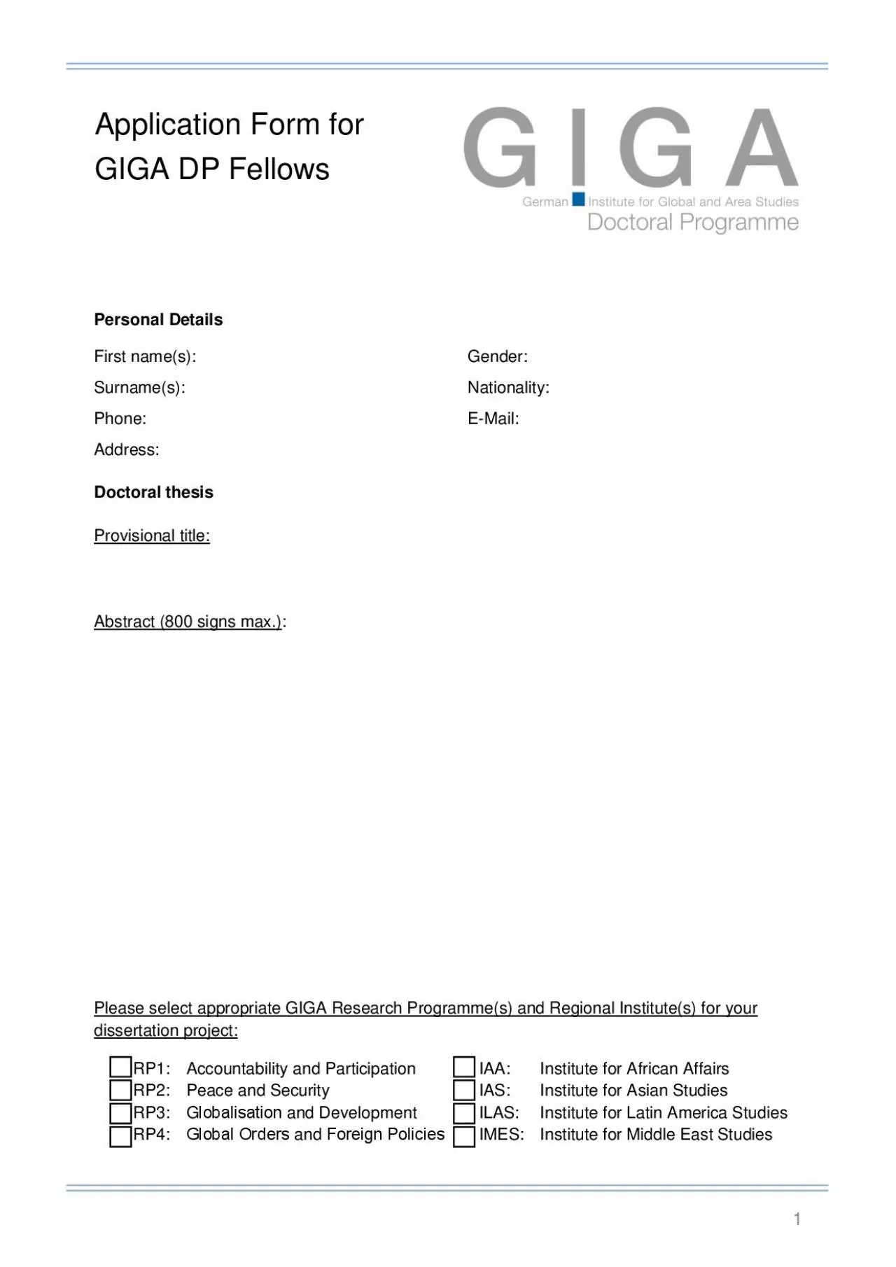 PDF-Application Form