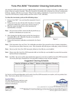 PDF-TonoPen AVIA Tonometer Cleaning InstructionsThe TonoPen AVIA tonomet