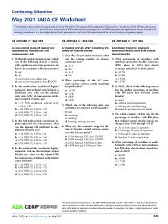 ContinuingEducationMay2021JADACEWorksheetThisworksheetgivesreaderstheo