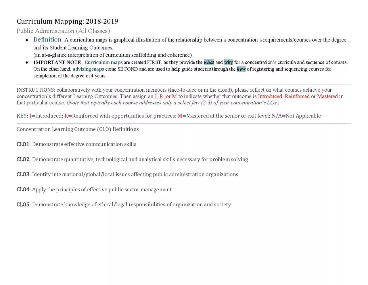 PDF-Curriculum Mapping Public Administration All ClassesDefinitionA cu