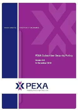 PEXA Subscriber Security Policy