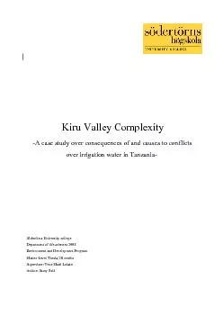 Kiru Valley Complexity  A case study over consequences of and causes