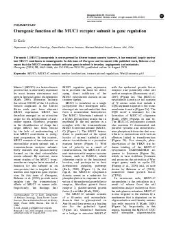 COMMENTARYOncogenicfunctionoftheMUC1receptorsubunitingeneregulationDKu