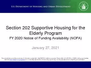 Section 202 Supportive Housing for the