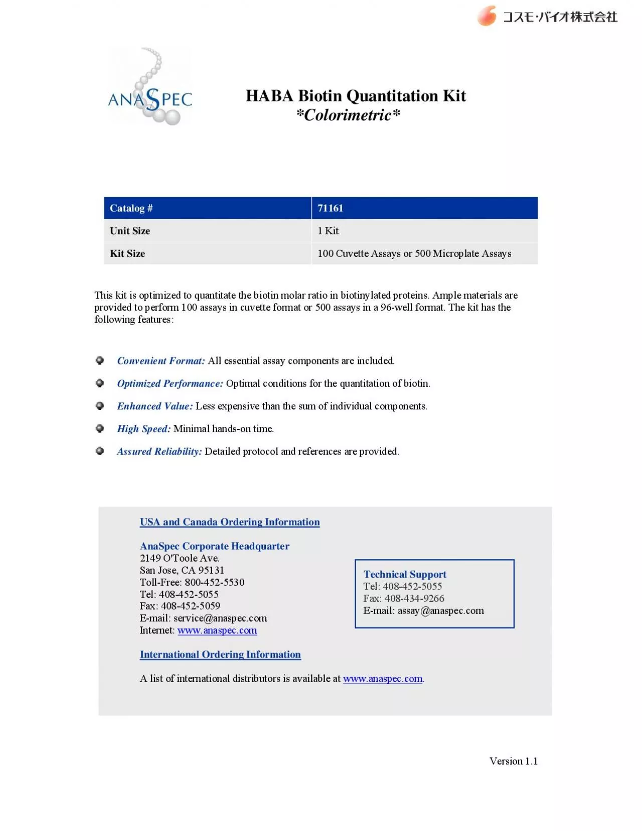 PDF-100 Cuvette Assays or 500 Microplate Assays