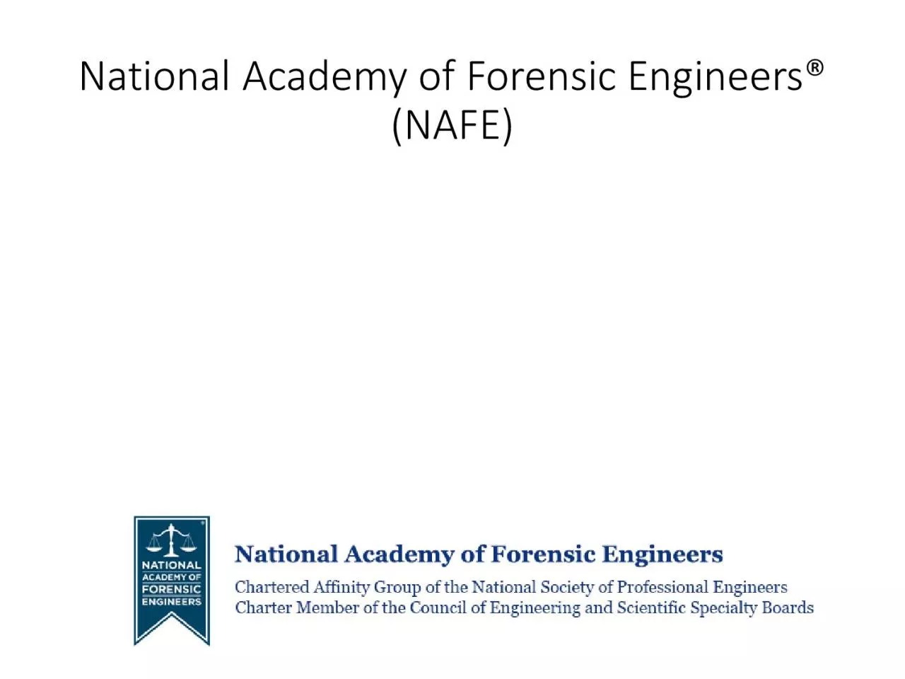 PDF-National Academy of Forensic Engineers NAFE