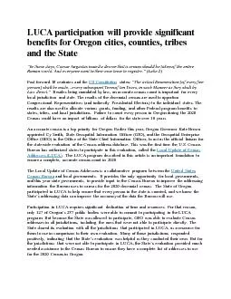 LUCA participation will provide significant benefits for Oregon cities