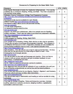 PDF-Resources for Preparing for the Basic Skills Tests