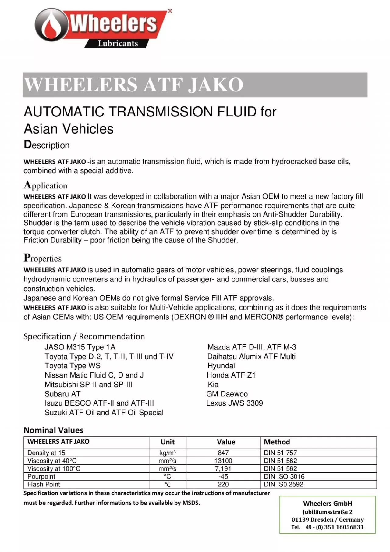 PDF-AUTOMATIC TRANSMISSION FLUID for