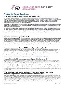 Frequently Asked QuestionsWhat types of companies are on the Dont Te
