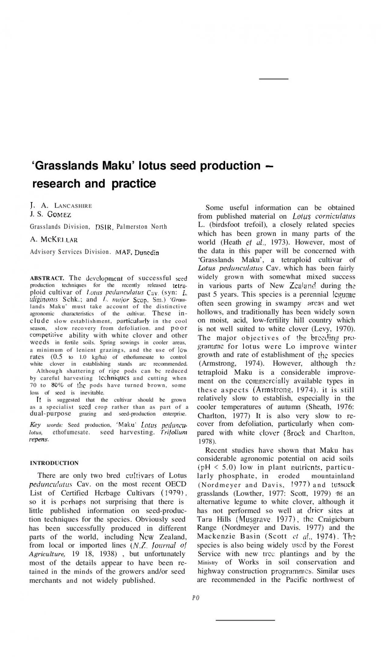 PDF-145Grasslands Maku146 lotus seed production