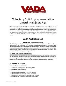 VADA Prohibited List ver