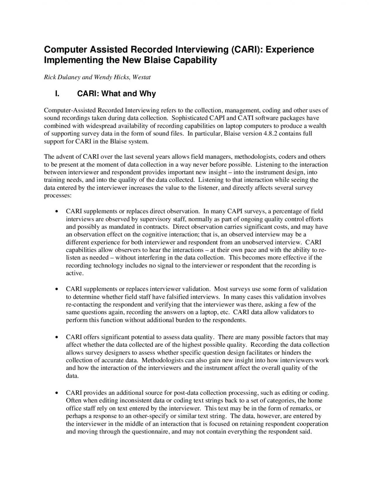 PDF-Implementing the New Blaise Capability Rick Dulaney and Wendy Hicks