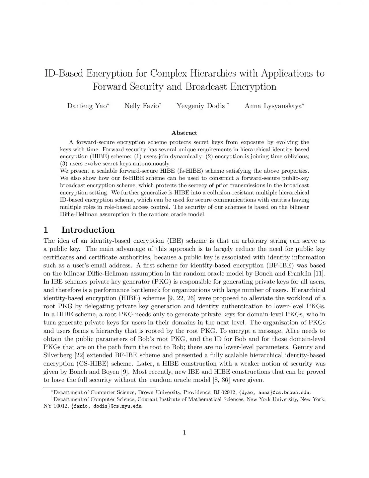 PDF-IDBasedEncryptionforComplexHierarchieswithApplicationstoForwardSecuri